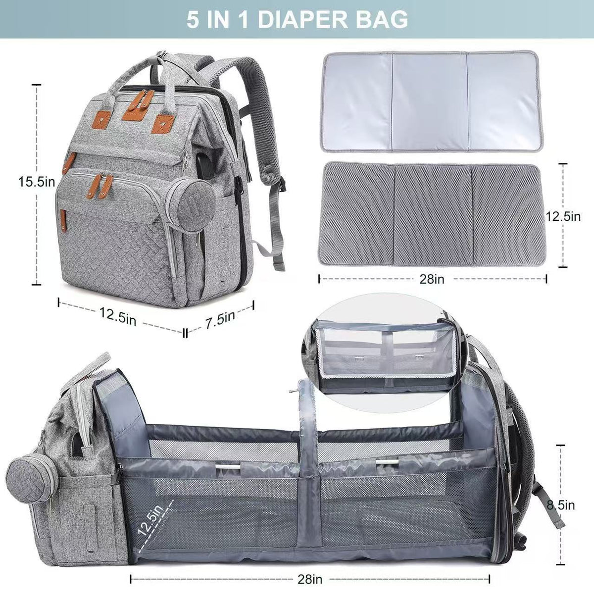 Changing Backpack with Fold-Out Baby Bed, photo 5 of 11